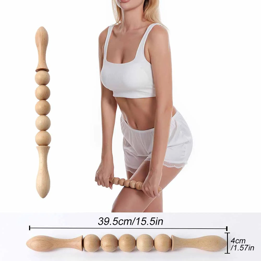 Wood Therapy Roller Gear Stick &ndash; High-Quality Natural Wood Massage Tool 9