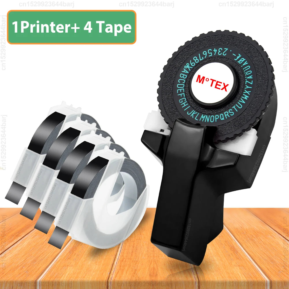 Motex E101 Portable 3D Embossing Label Printer &ndash; Compact Black Printer Set 1