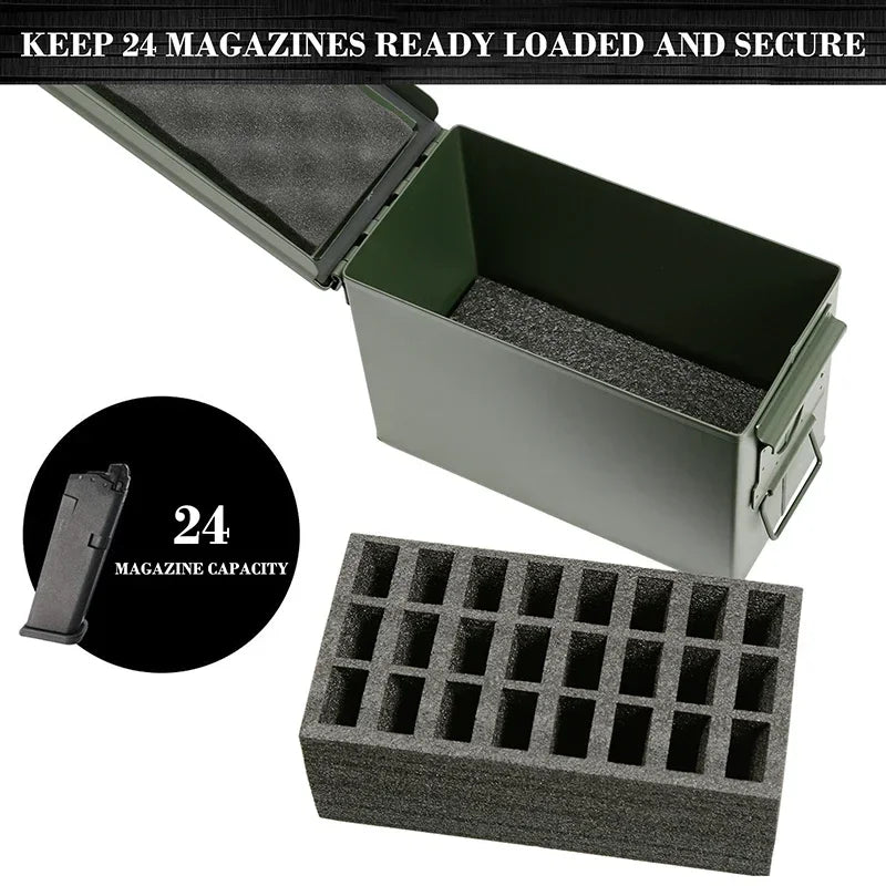 AMMO 50-P Plastic Box - Foam Pistol Magazine Holder