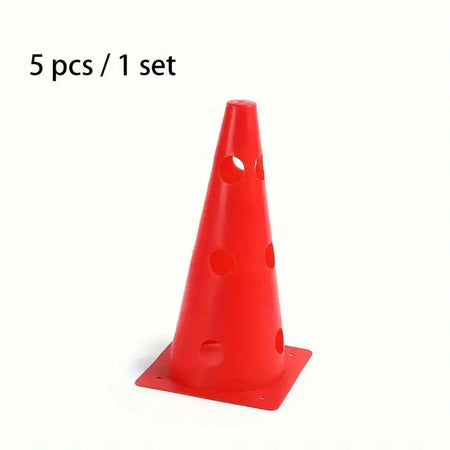 5pcs 32CM High-Visibility Perforated Sign Barrels for Training Red (5pcs)