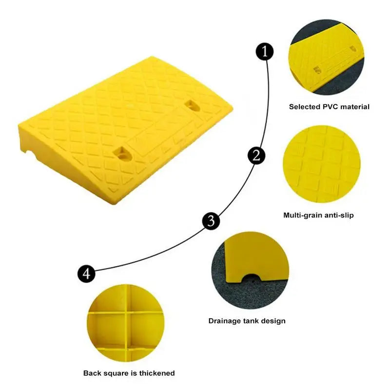 Car Threshold Ramp Plastic Curb Ramp &ndash; Textured Surface