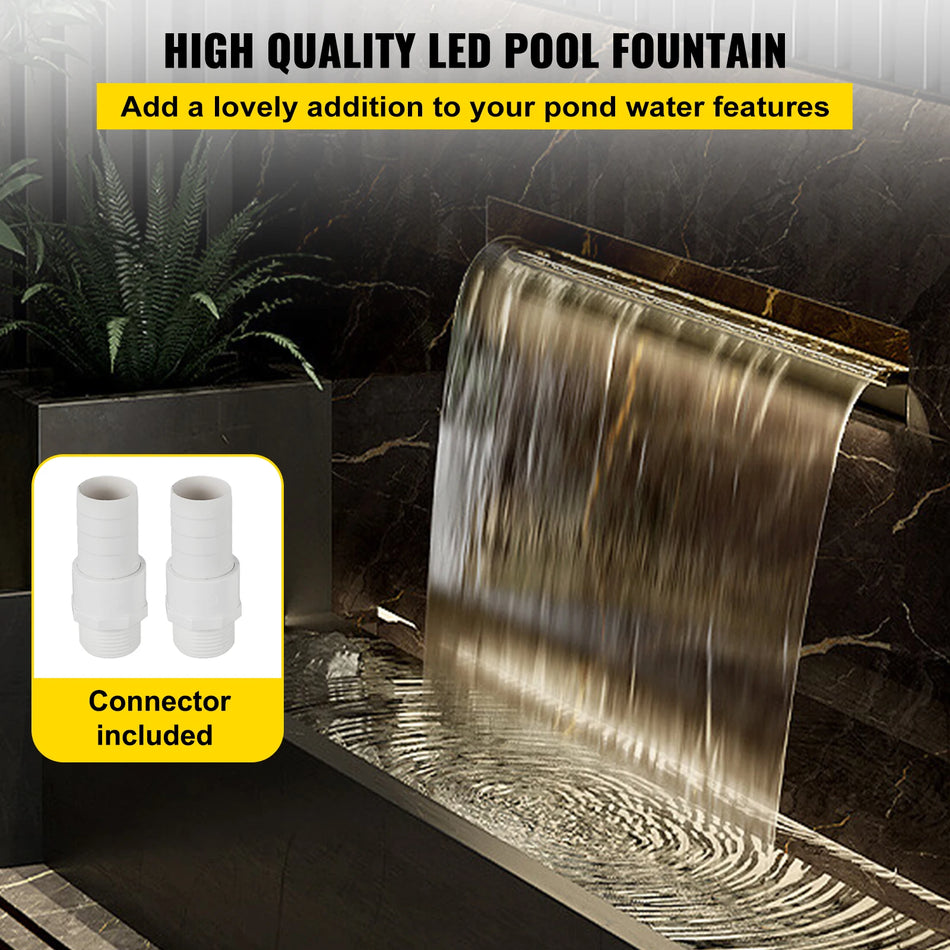 SucceBuy Pool Fountain Waterfall With Light &ndash; RGB LED
