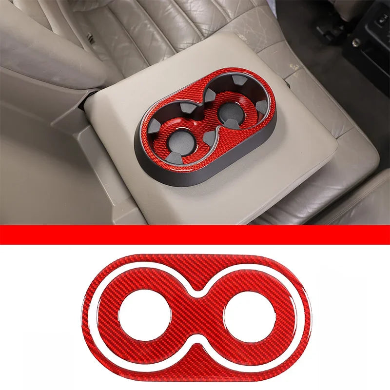 Pannello posteriore portabicchieri in fibra di carbonio morbida per Hummer H2 2003 2007