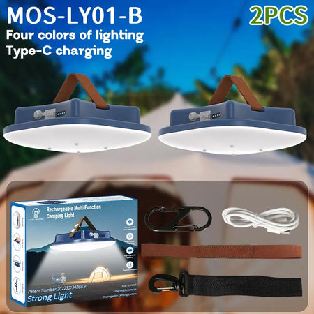 MOSLIGHTING 80W Camping Lantern &ndash; Ultra-Bright and Waterproof 80W-LY01-Blue-2PCS