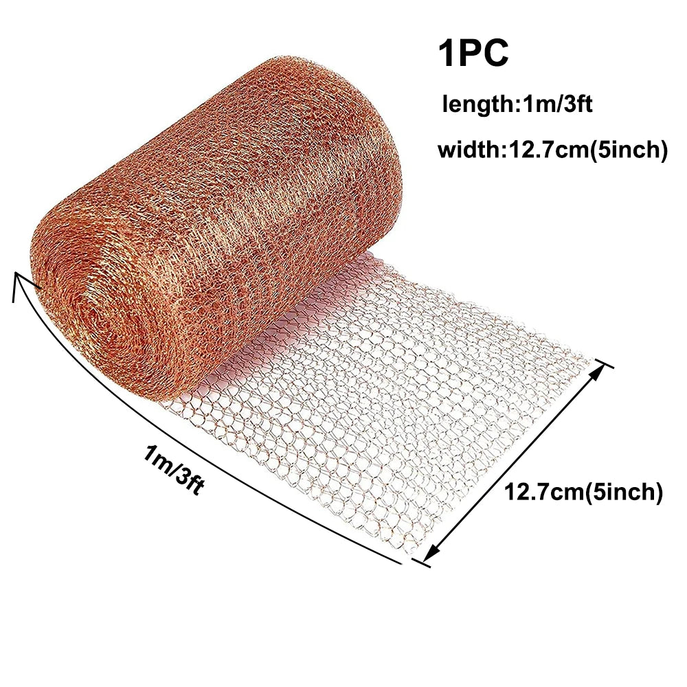 Copper Wire Mesh for Signal Shielding, Pest Control &amp; Garden Decor 12.7cm x 1m