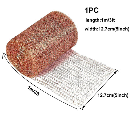 Copper Wire Mesh for Signal Shielding, Pest Control &amp; Garden Decor 12.7cm x 1m