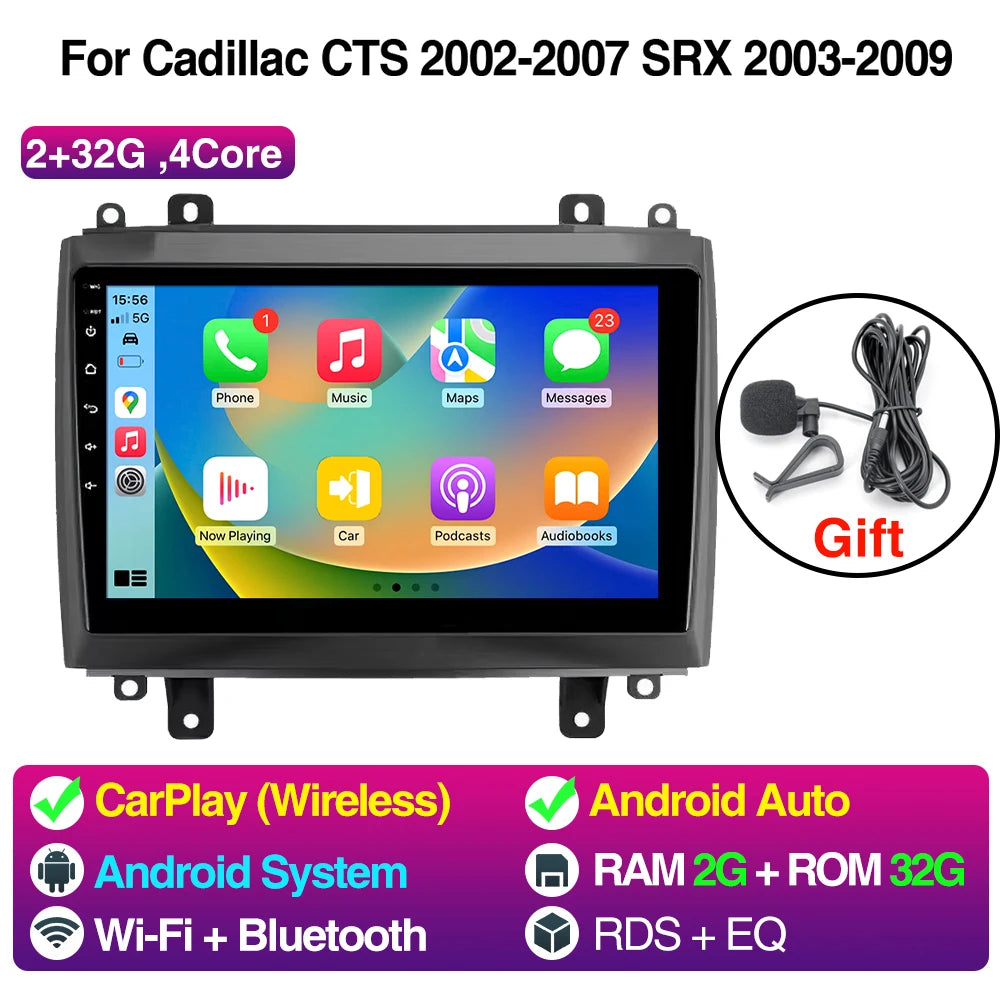 10Inch Car Radio CarPlay Android Auto Cadillac &ndash; Touchscreen 2G 32G