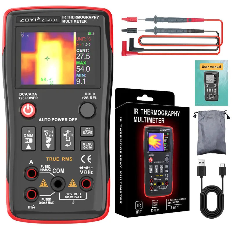 ZOYI ZT-R01 two-in-one infrared thermal imaging multimeter Industrial electric floor heating circuit board maintenance ZT-R01 package1