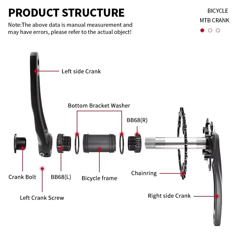 BUCKLOS 104 By 64 BCD MTB Kammisto 3x9 3x10 Nopeus Alumiini 68mm BB