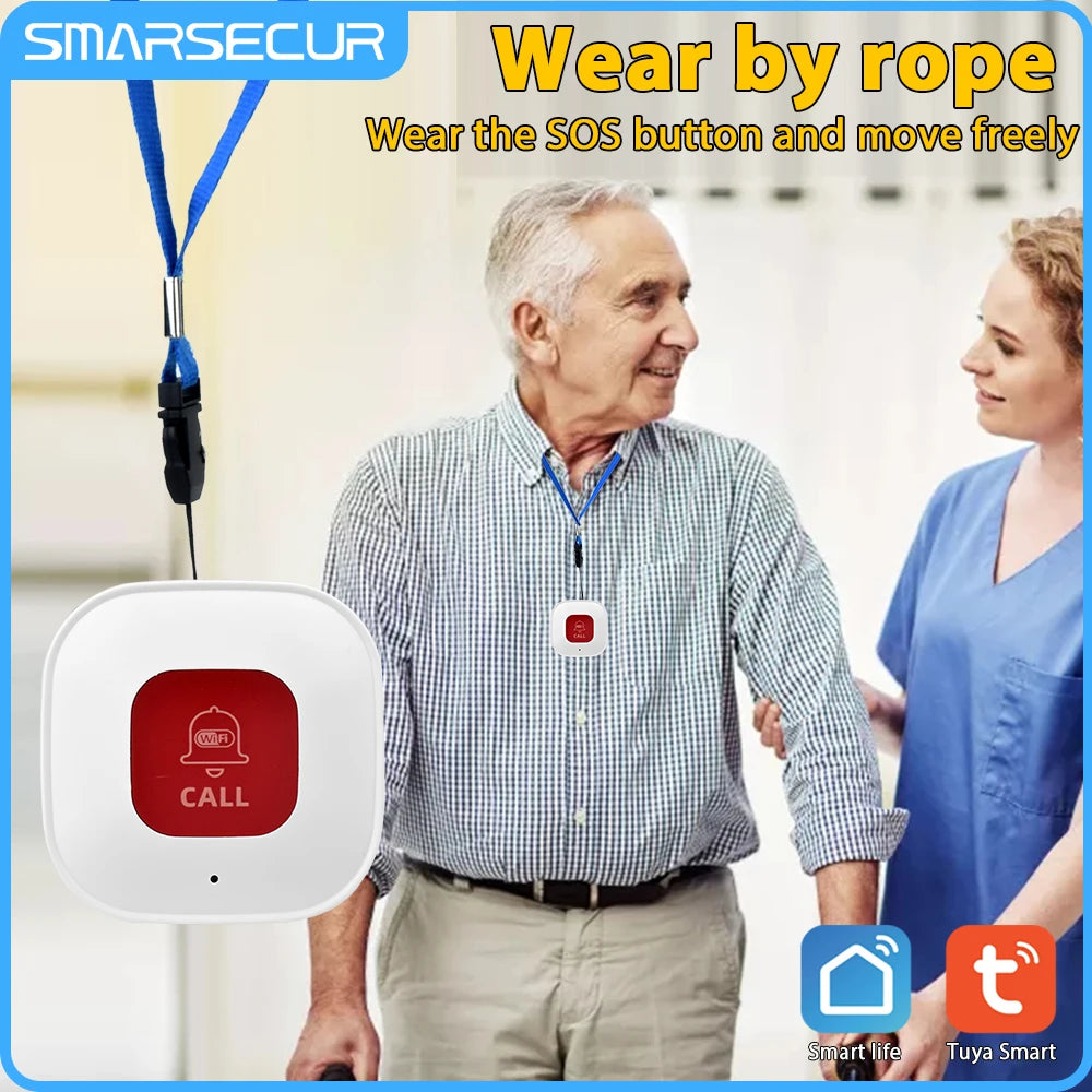 SMARSECUR Tuya WiFi Smart SOS Call Button - One Tap Alert