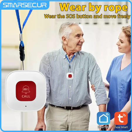 SMARSECUR Tuya WiFi Smart SOS Call Button - One Tap Alert
