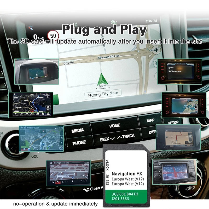 FX V12 Europa 2020 &ndash; Sat Nav SD Card Navigation for VW