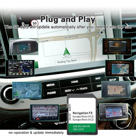 FX V12 Europa 2020 &ndash; Sat Nav SD Card Navigation for VW