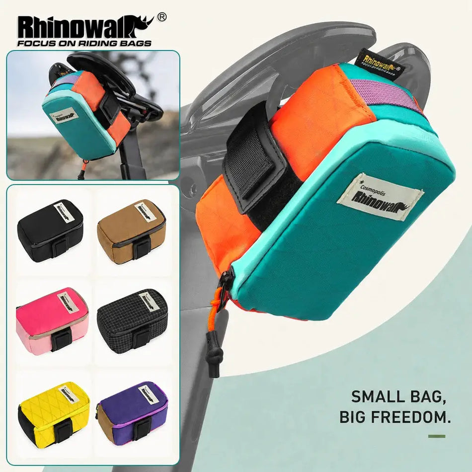 Rhinowalk Cycling Saddle Bag 0.6L Mini Bicycle Seat Tail Bag Seven Colors Tear-Resistant Rear Storage Pouch MTB Road Bike Access by InterCyprus Trading Ltd