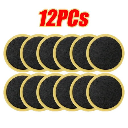 Universal Glue-free Tire Repair Patches - Quick, Easy, and Effective Solutions for Car, Motorcycle, and Bike Tires 12Pcs Round
