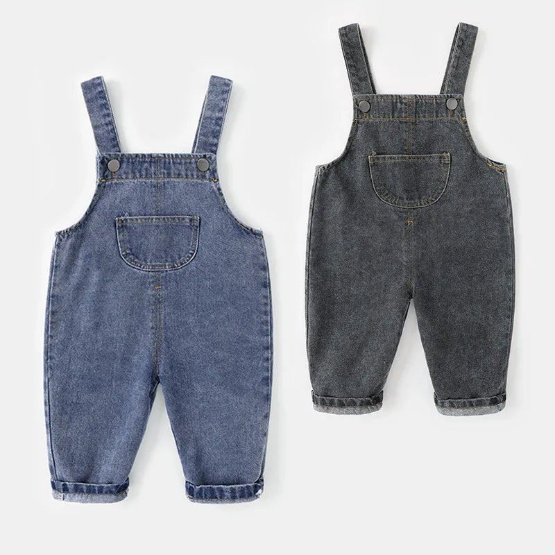 MILANCEL Unisex Denim Overalls for Toddlers
