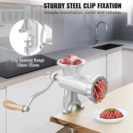 Manual Cast Iron Meat Grinder Table Clamp Mincer