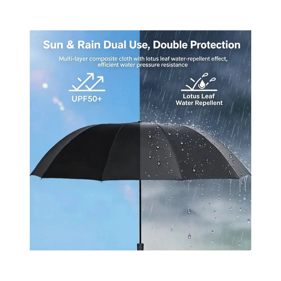 High Quality 130cm Large Manual Umbrella 12 Bone Reinforced Frame Waterproof Windproof Sun Rain Umbrella for Outdoor Travel by InterCyprus Trading Ltd