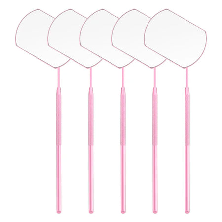 Stainless Steel Eyelash Checking Mirror for Precision Lash Lifting and Extensions Dark Pink