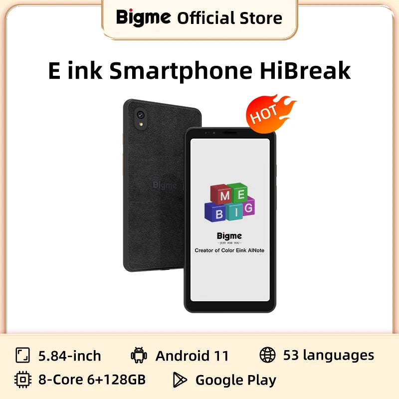 Bigme Hibreak Ebook Reader &ndash; Android 11 With Google Play