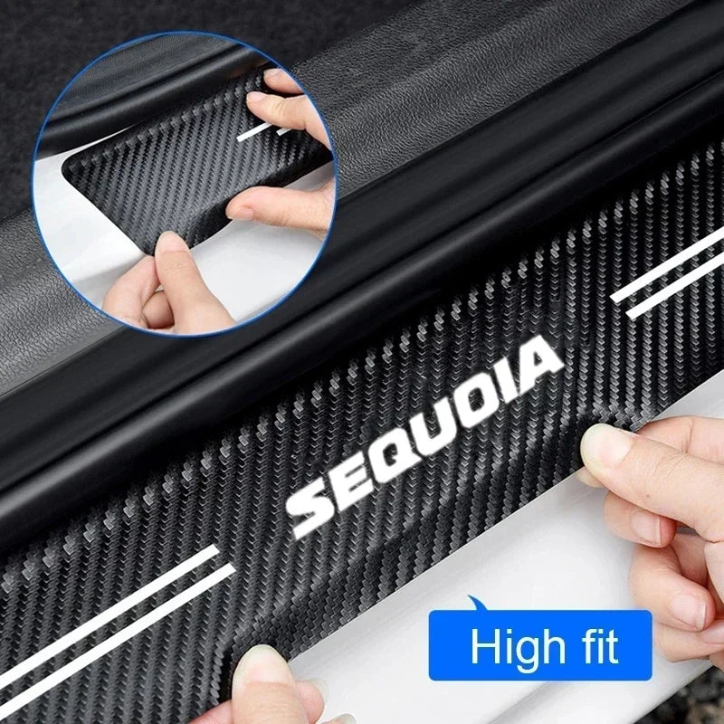 Adesivi Protettivi per Soglia Porta Sequoia Finitura in Fibra di Carbonio 60cm