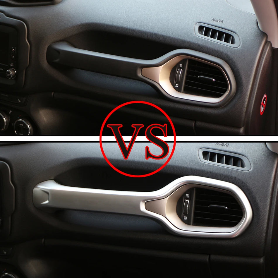 Air Vent Handle Cover Trim Stickers ABS Chrome for Jeep Renegade Interior Decor Durable Finish
