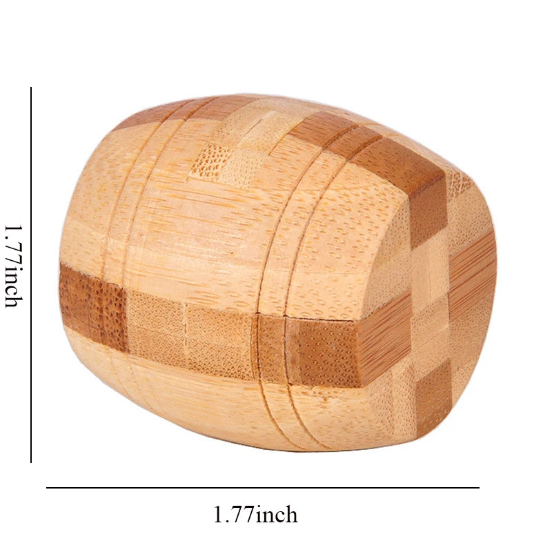 Bamboo Wooden Brain Teaser Puzzle - Kong Ming Lu Ban Lock - Montessori 3D Educational Toy for All Ages HH056