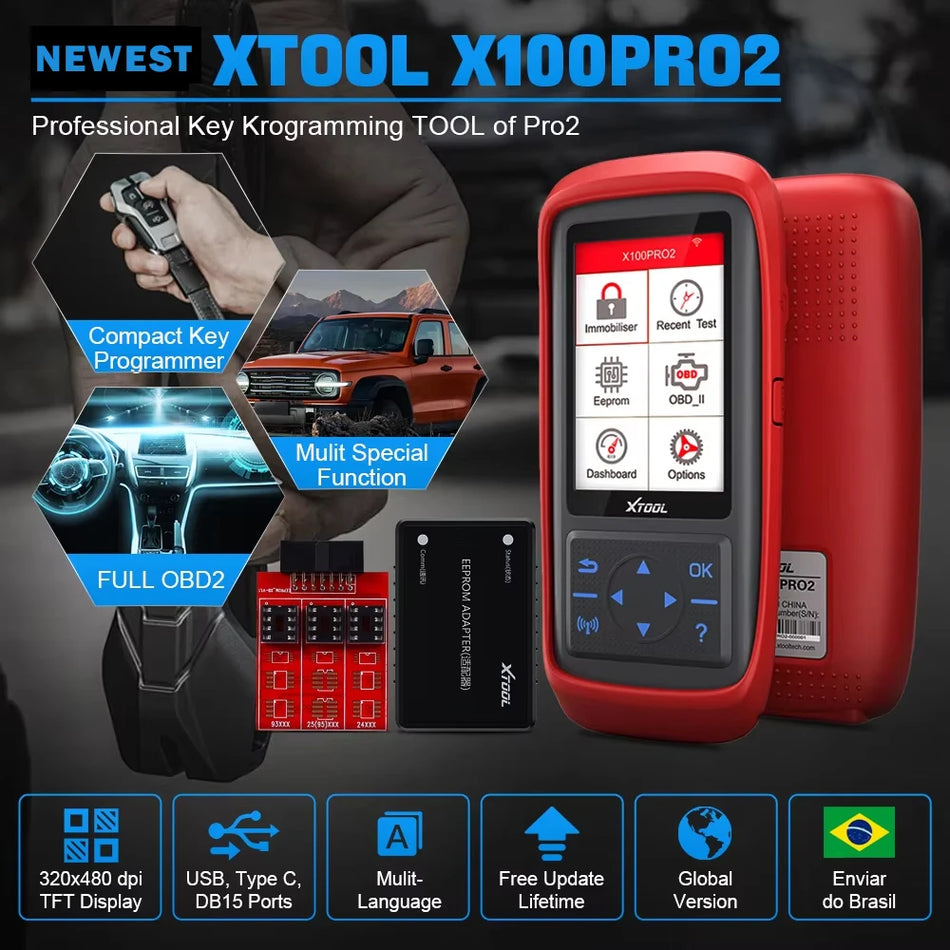 Schlüsselprogrammierer mit EEPROM-Adapter für XTOOL X100Pro2 Automobil OBD-Scanner