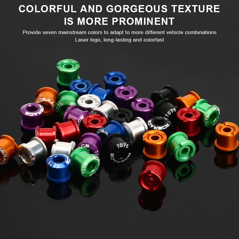 RIDERACE 5 PCS Bicycle Chainring Bolts &ndash; CNC 7075 Aluminum Ultra Durable Lightweight