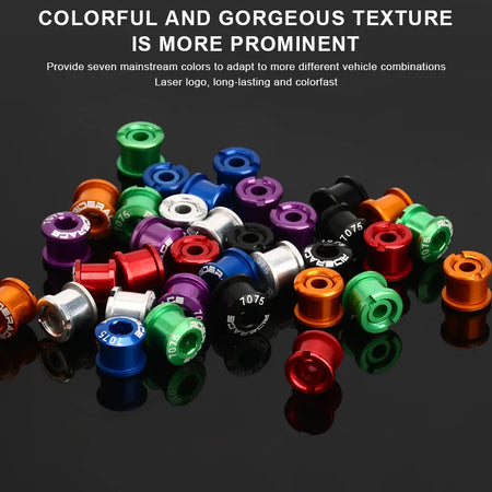 RIDERACE 5 PCS Bicycle Chainring Bolts &ndash; CNC 7075 Aluminum Ultra Durable Lightweight