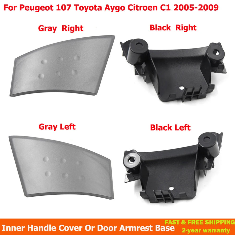 Capa da Alça Interna da Porta Cinza para Peugeot 107 Toyota Aygo Citroen C1