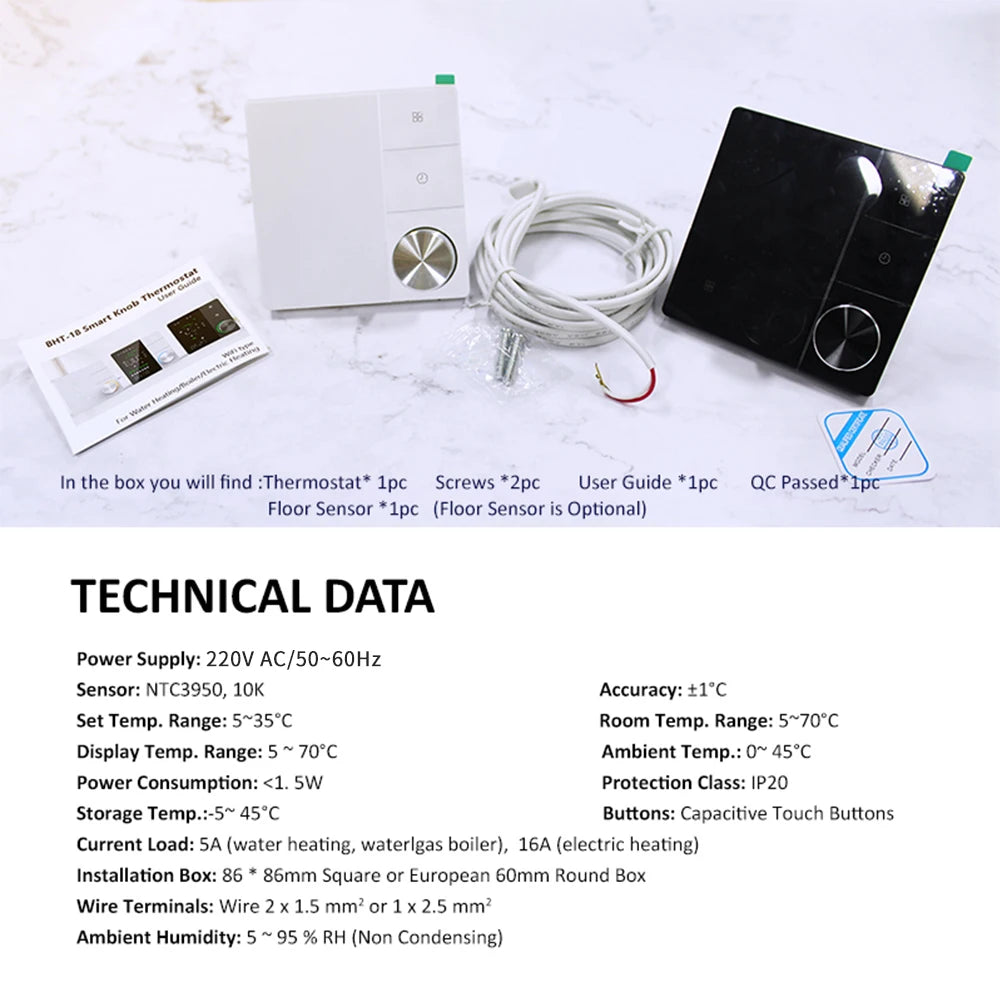 Smart Knob Thermostat BHT-18 &ndash; WiFi Connected Touch Screen