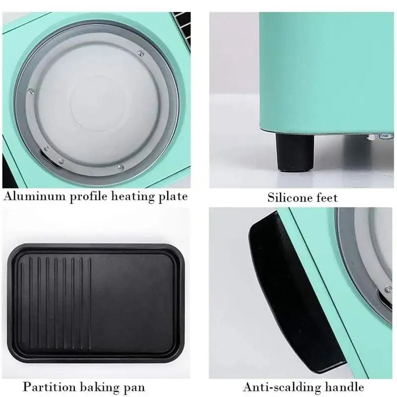 3 In 1 Smokeless Electric Grill With Nonstick Pan Hot Pot