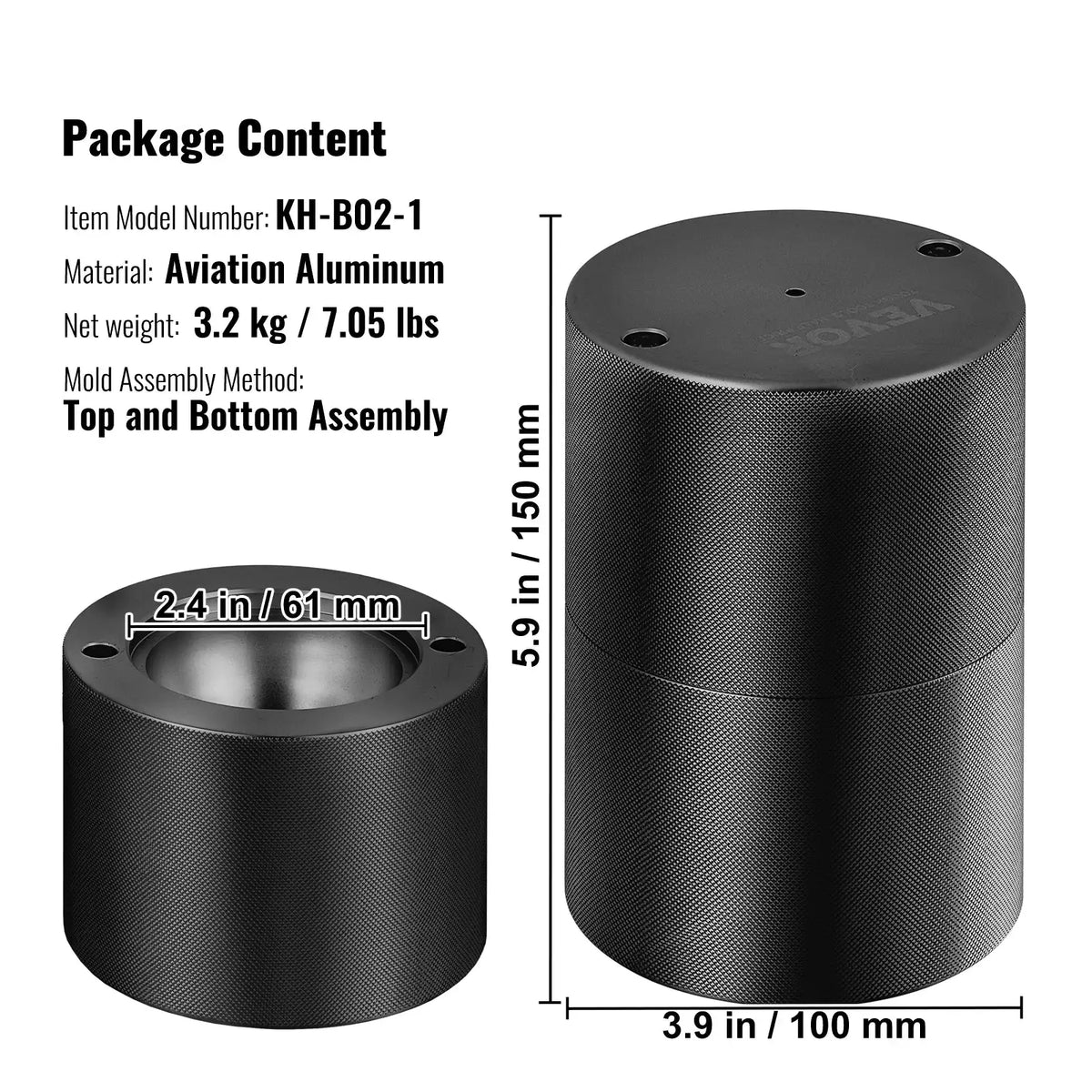 Ice Ball Press 2.4 Inch Alloy Ice Sphere Kit Black / france