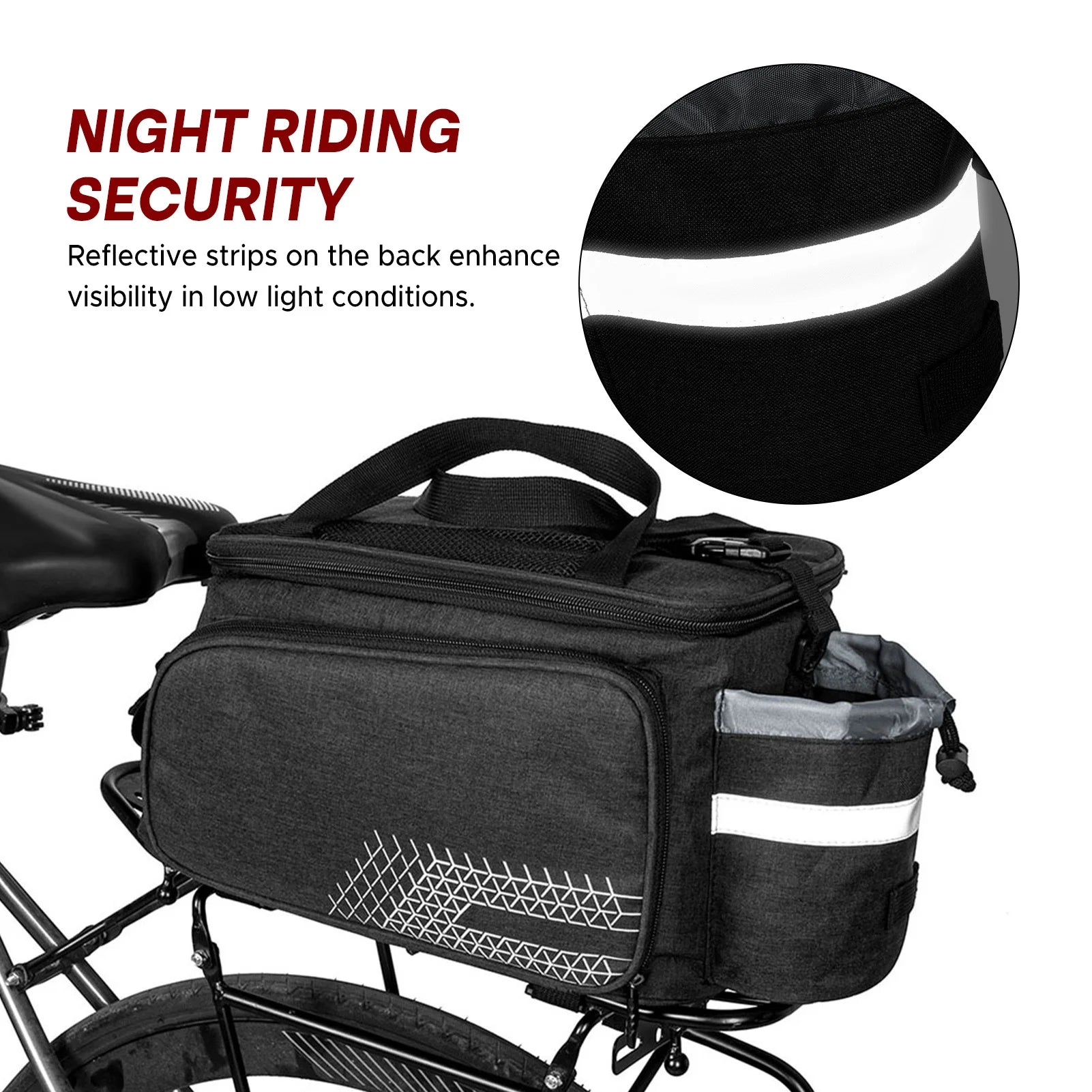 Bike Saddle Bag Rear Bike Rack Bag 17L &ndash; All In One Design