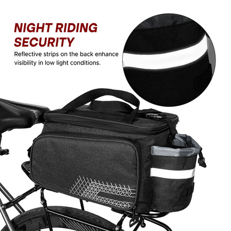 Bike Saddle Bag Rear Bike Rack Bag 17L &ndash; All In One Design