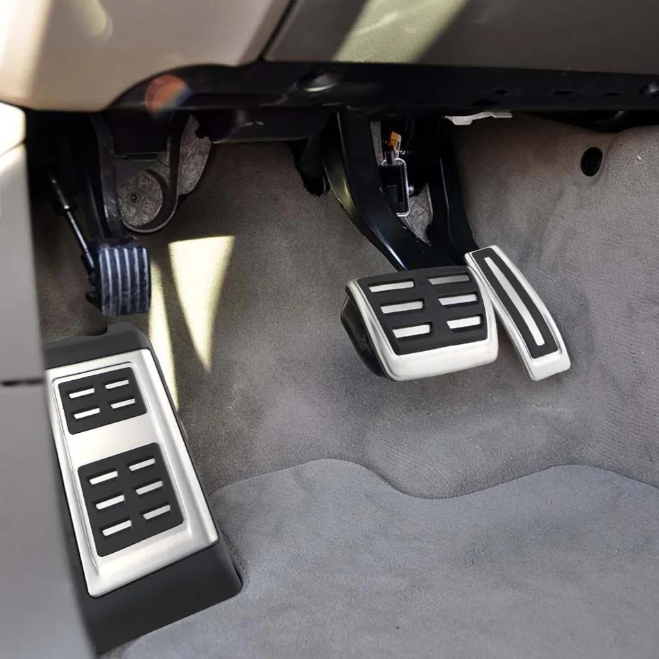 Audi Q7 SQ7 Fırçalanmış Paslanmaz Çelik ve Kauçuklu Pedal Kapakları Seti