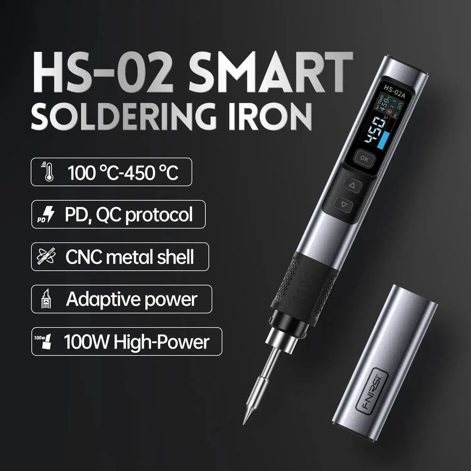 Fnirsi HS02 Adjustable Soldering Iron 100W 100 To 450C PD