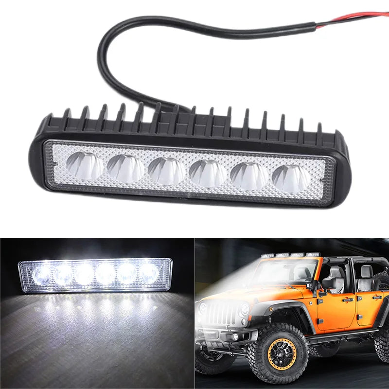 Kevanly 6LED Work Light Bar &ndash; Super Bright 6000K LED Spotlight