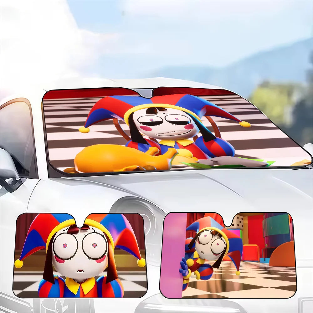 Funny D-Digital-Circus Colourful Car SunShade - UV Protection Windshield Cover