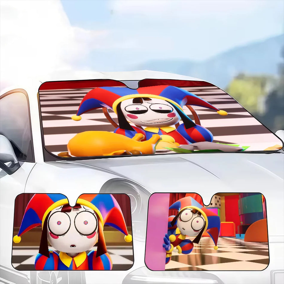 Funny D-Digital-Circus Colourful Car SunShade - UV Protection Windshield Cover