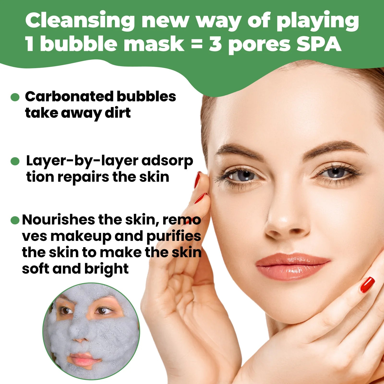 EELHOE Face Cleansing Bubble Mask - Blackhead Remover &amp; Acne Purifying