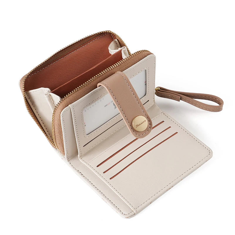 Cute Cat Girl Zipper Wallet for Women &ndash; Fashionable Short Card Holder and Coin Purse