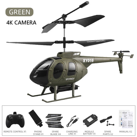 6Ch RC Helicopter &ndash; 4K Aerial Photography Green 4K Camera