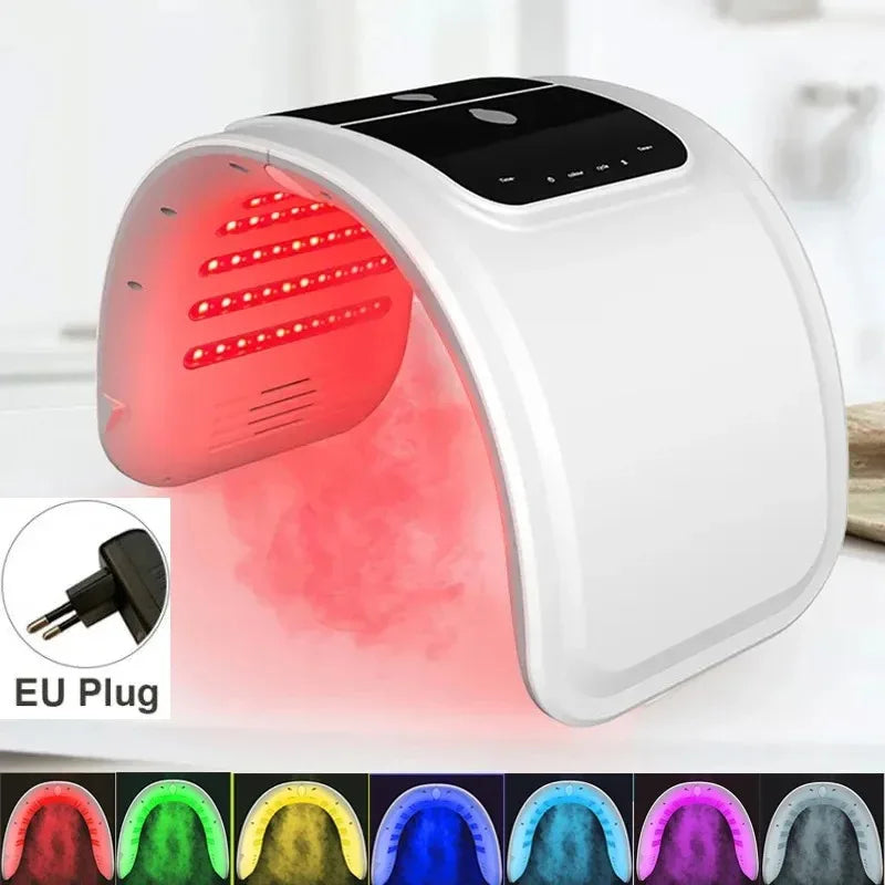 Vilnason LED Face Mask PDT 7 Colors &ndash; Skin Rejuvenation EU Plug with Spray