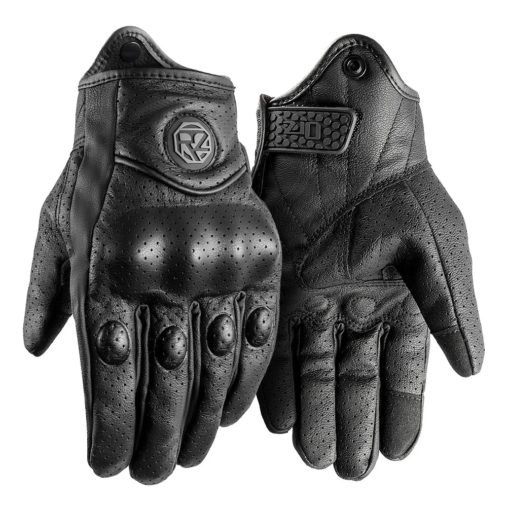 ORZ Goatskin Motorcycle Riding Gloves &ndash; Full Finger Comfort
