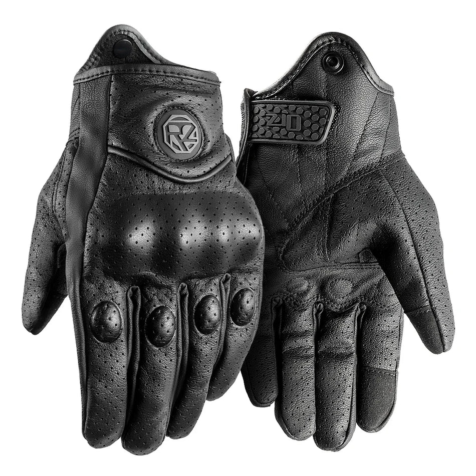 ORZ Goatskin Motorcycle Riding Gloves &ndash; Full Finger Comfort