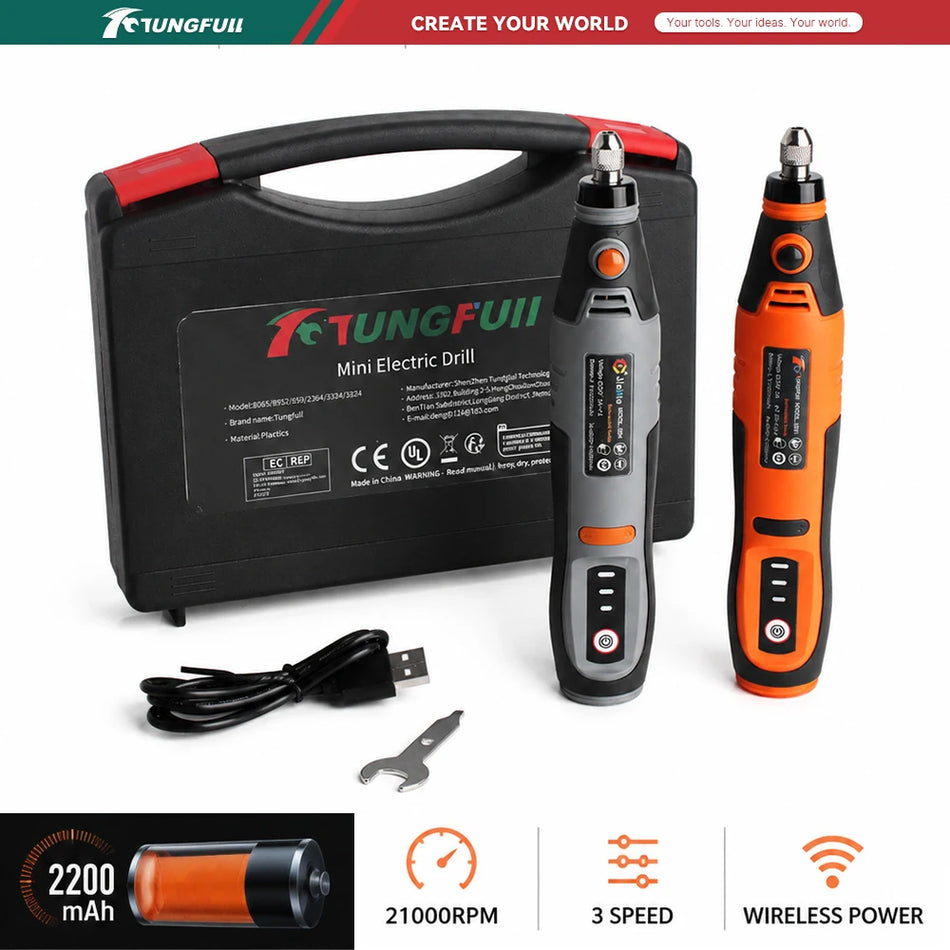 Ferramenta Rotativa Sem Fios Com 21000 RPM E Bateria Recarregável Para DIY
