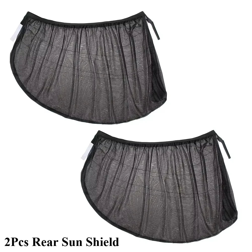 Sun Protection &amp; Privacy Anti-Mosquito Car Window Curtain Sunshade 2Pcs Rear Sun Shield