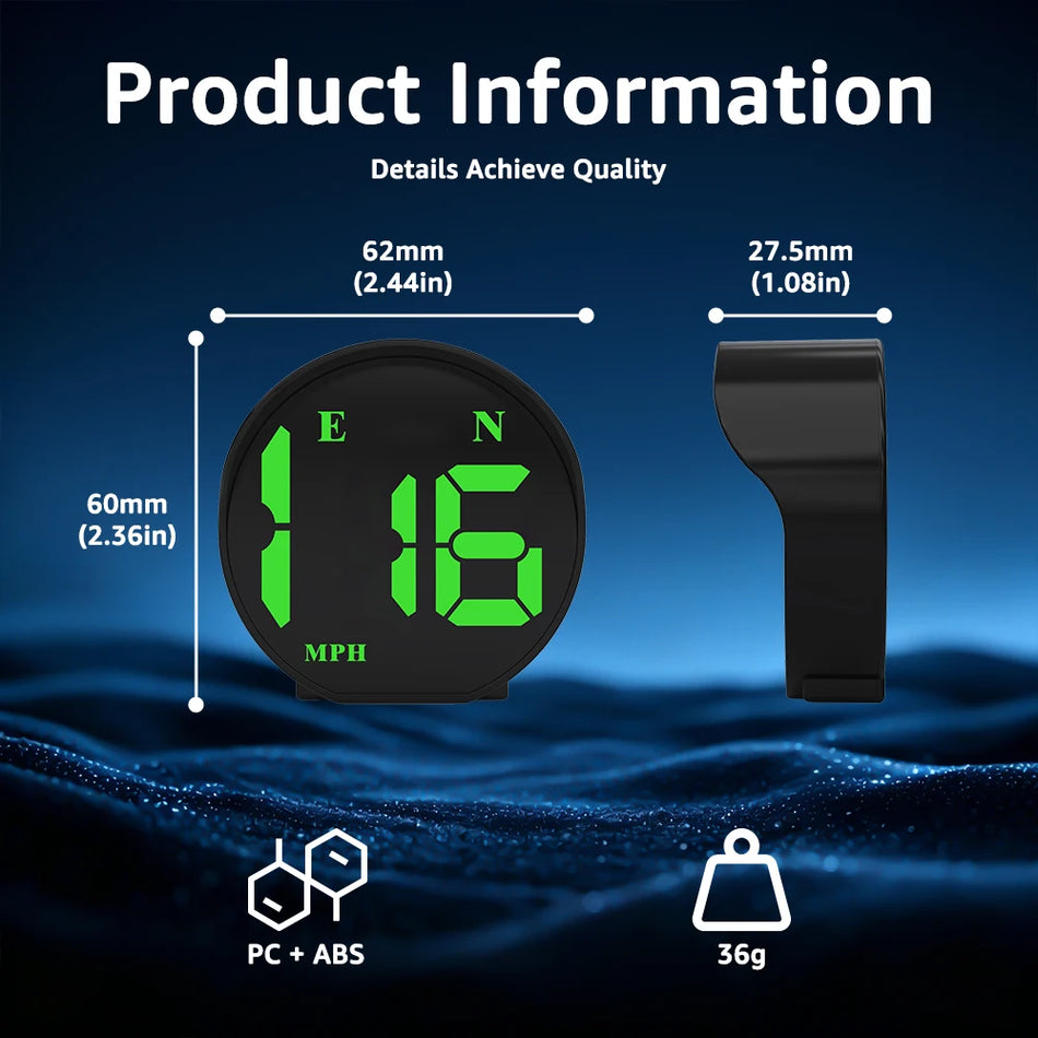 Display Head Up Universale per Auto con Tachimetro GPS e Bussola